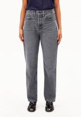 AAIKALA HIGH WAIST STRAIGHT JEANS | soft ash