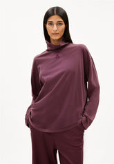 AIDINAA GMT DYE LANGARMSHIRT | dark cranberry