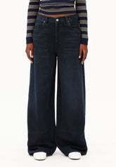 AALTHEA MID WAIST BARREL JEANS | fluid ink