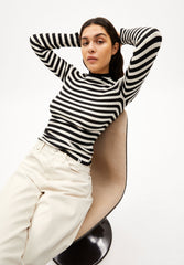 ALAANIA STRIPED | black-oatmilk