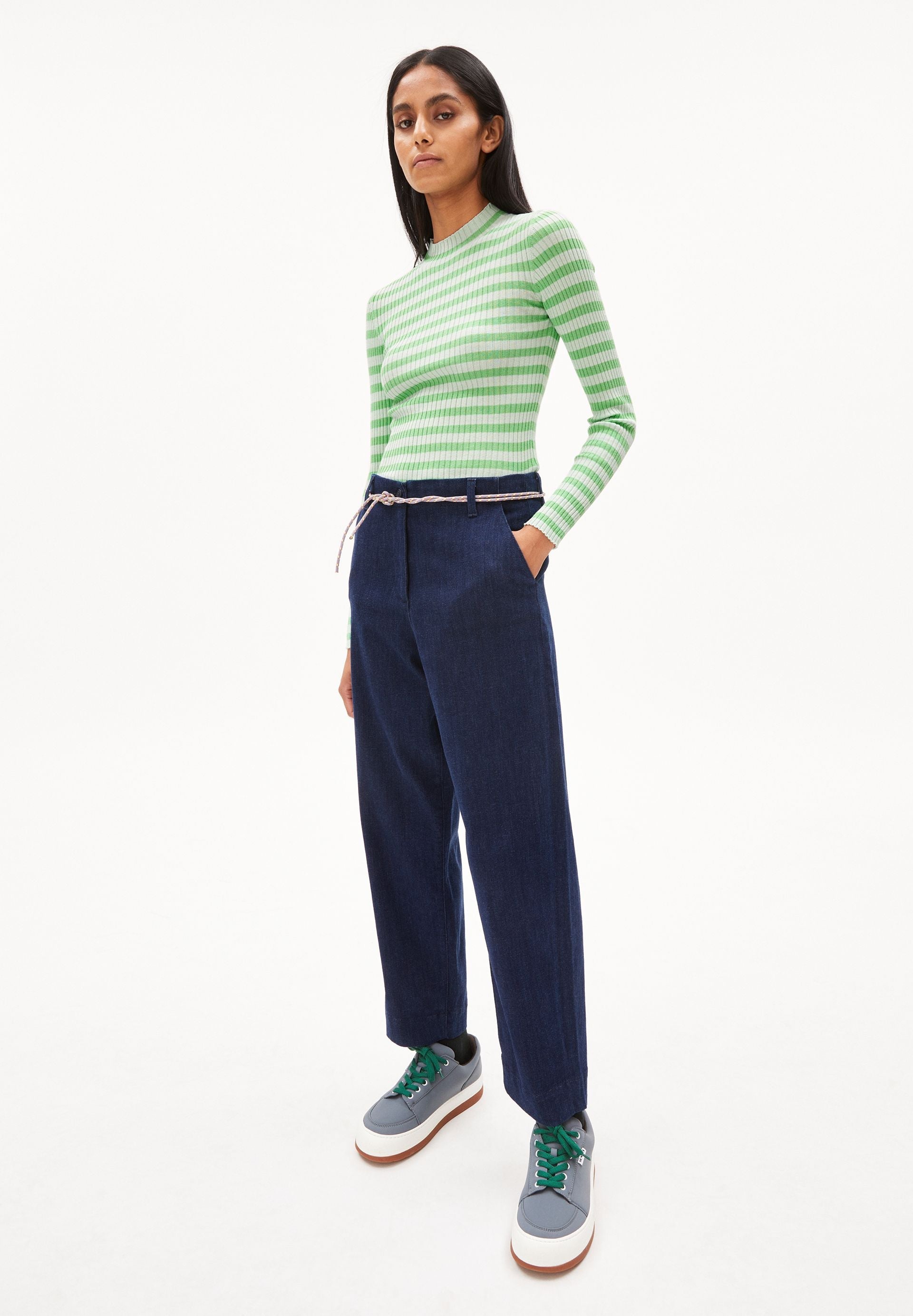 ALAANIA STRIPED | light apple neon-apple neon