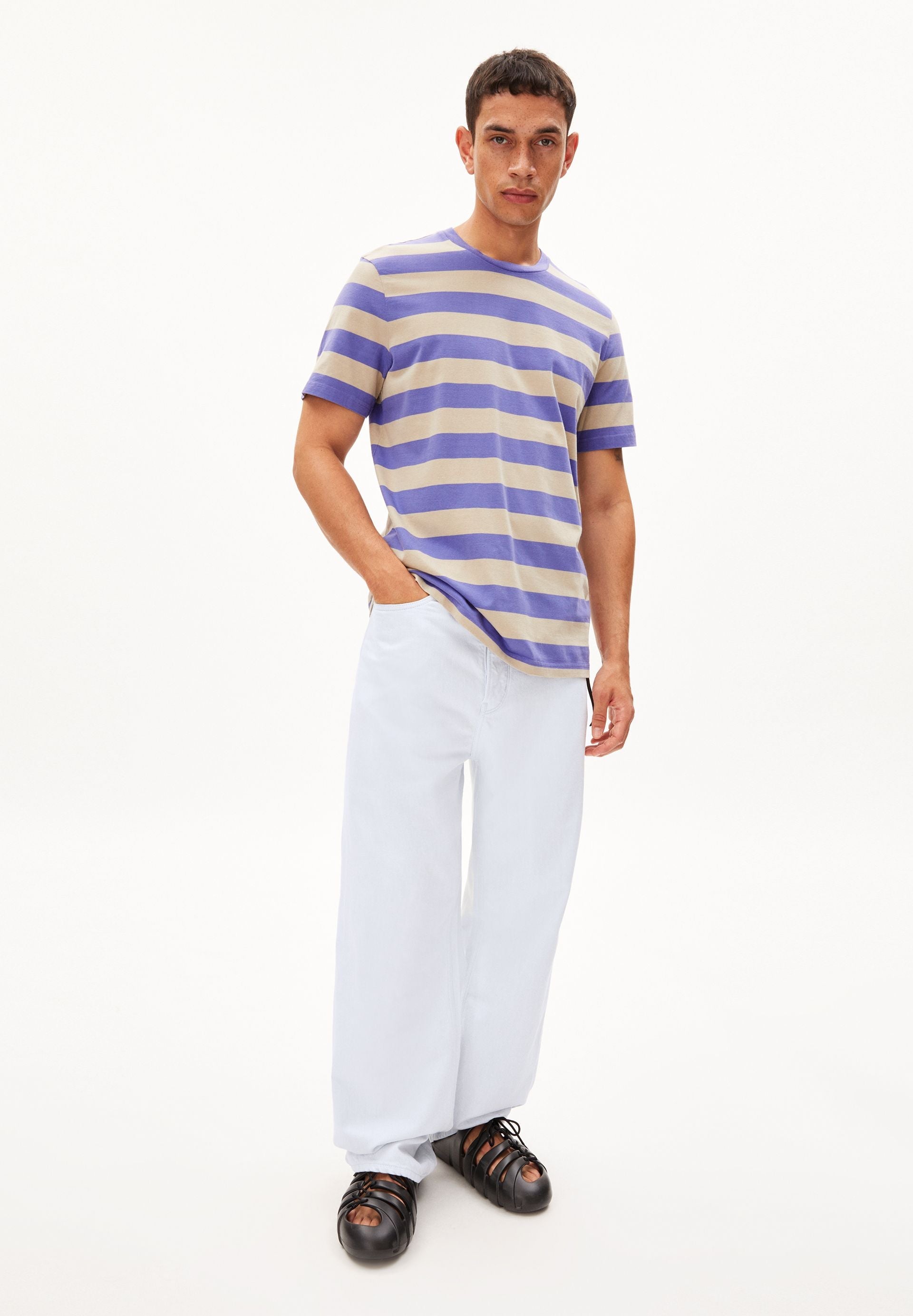 AADONI BOLD STRIPES | vibrant violet-sand stone