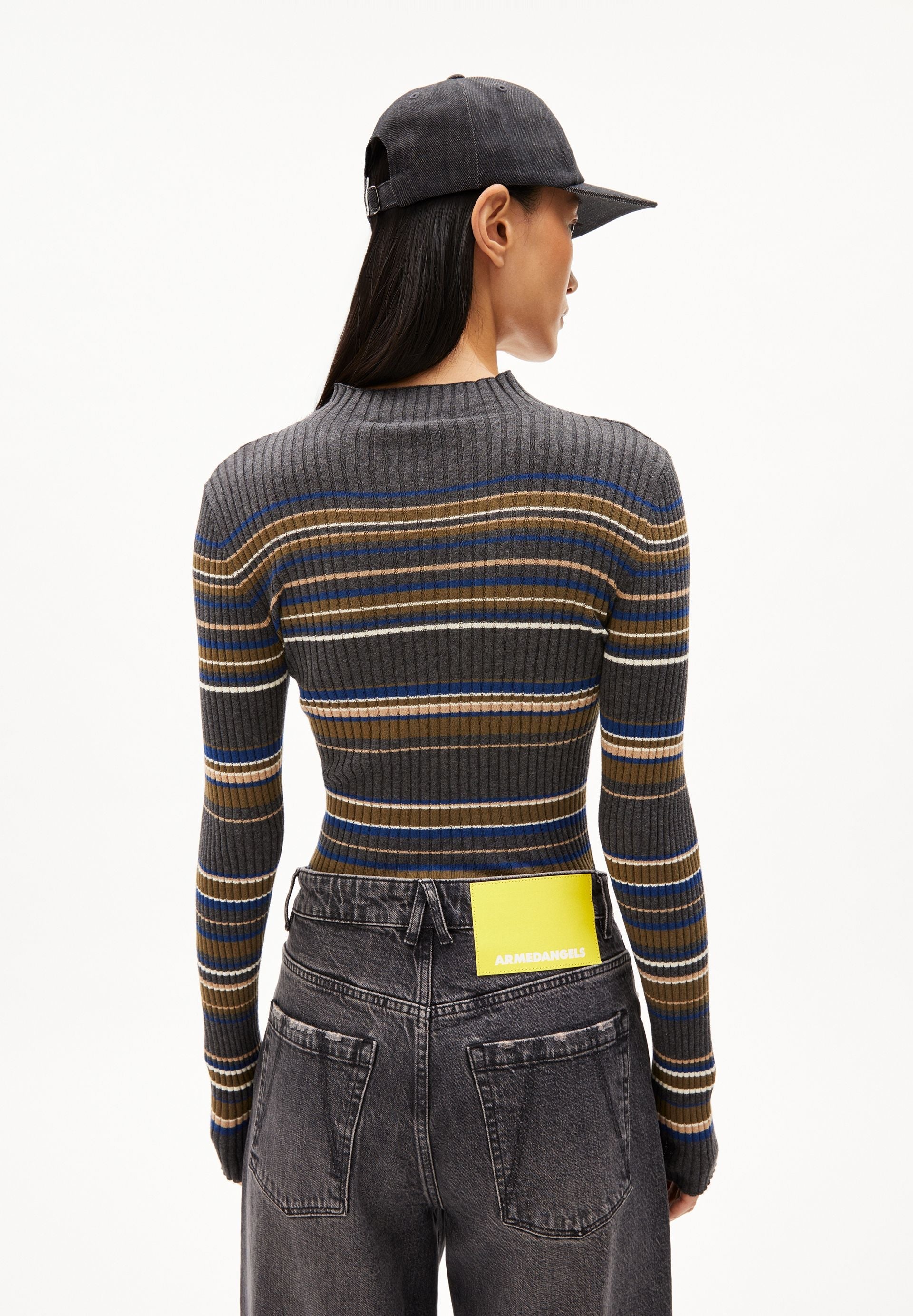 ALAANIA NEW STRIPES | steel melange-faded indigo