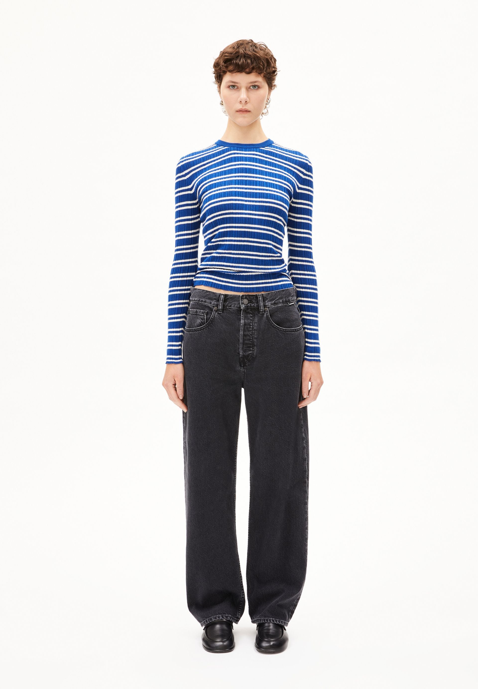 ALAANIA CHIFFRON STR | lapis blue-oatmilk