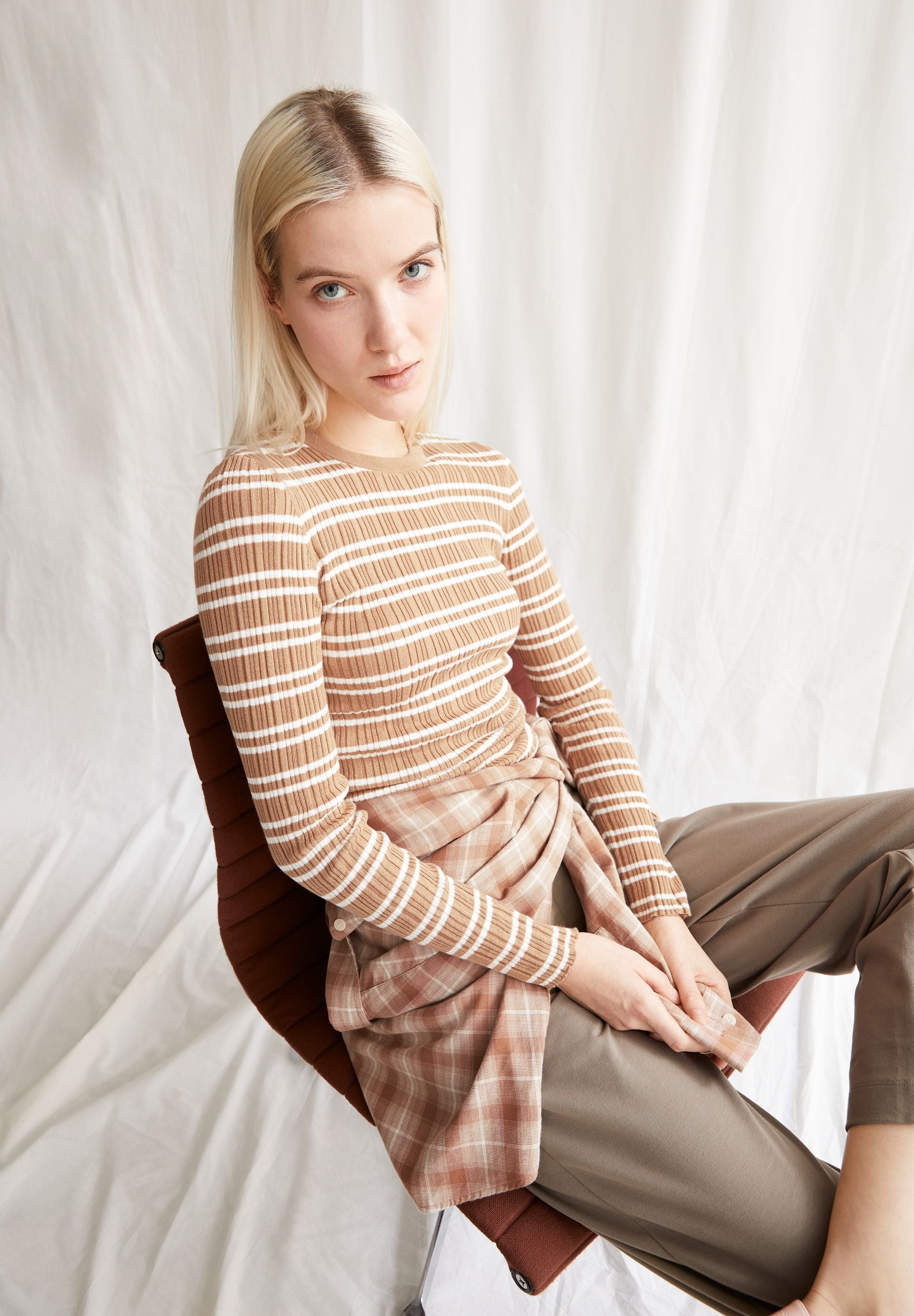 ALAANIA CHIFFRON STR | beige blond-light oatmilk