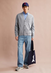 AANATOL STRICKJACKE | silver melange