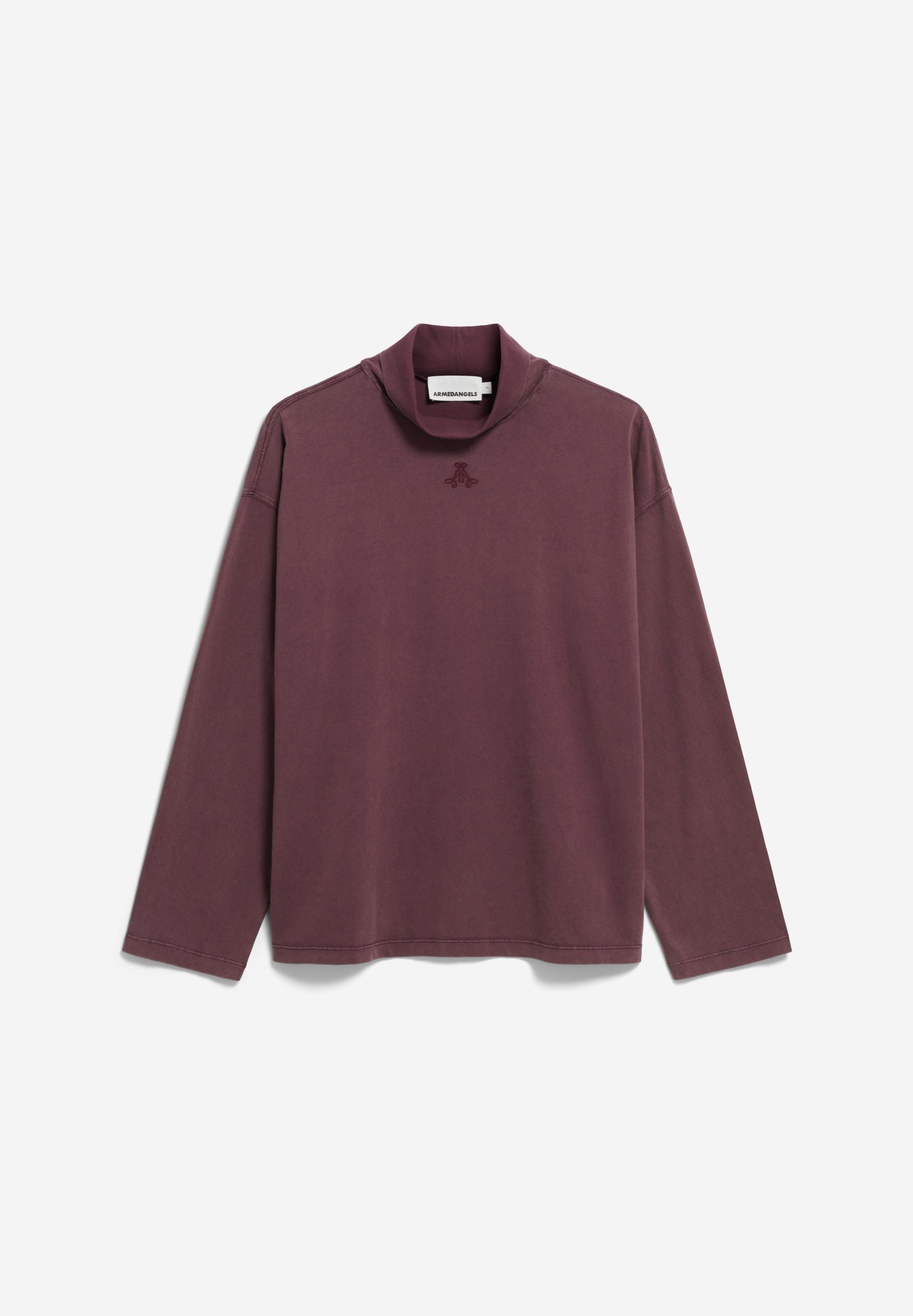 AIDINAA GMT DYE LANGARMSHIRT | dark cranberry
