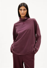 AIDINAA GMT DYE LANGARMSHIRT | dark cranberry