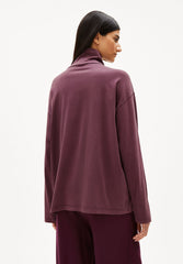 AIDINAA GMT DYE LANGARMSHIRT | dark cranberry
